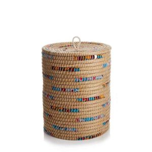 Baskets |   Chindi Stripe Laundry Basket Baskets Baskets