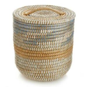 Baskets |   Tall Lidded Seashore Basket Baskets Baskets