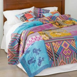 Bedding |   Kantha Patchwork Cool Queen Bedcover Home Bedding