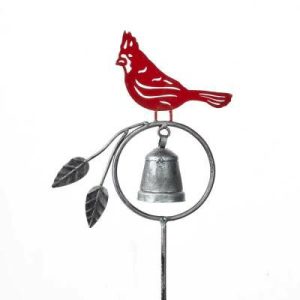 Decor |   Cardinal Chime Garden Stake Decor Decor