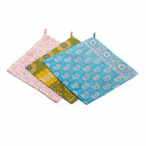 Eco Living |   Kantha Dishcloths – Set of 3 Home Eco Living