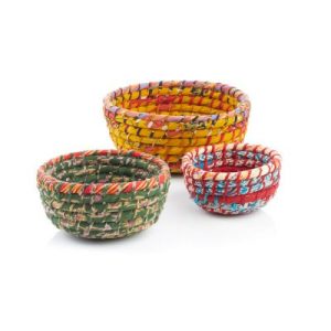 Eco Living |   Round Chindi Baskets – Set of 3 Baskets Baskets