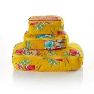 Eco Living |   Upcycled Sari Packing Cubes – Set of 3 Eco Living Eco Living