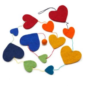 Garlands |   Rainbow Heart Garland Garlands Garlands