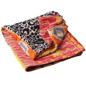 Pillows & Throws |   Kantha Patchwork Rainbow Square Throw Eco Living Eco Living