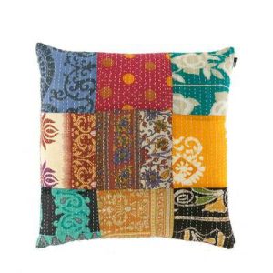 Pillows & Throws |   Kantha Patchwork Throw Pillow Bedding Bedding