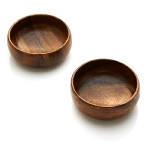 Serveware |   Acacia Wood Small Bowls – Set of 2 Kitchen Serveware