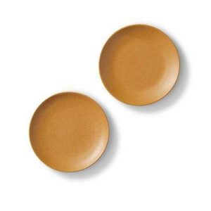 Serveware |   Warm Amber Dhabba Salad Plates – Set of 2 Kitchen Serveware