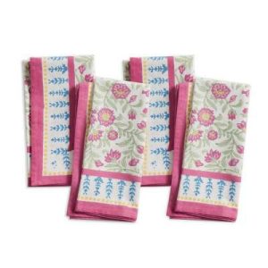 Table Textiles |   Ayla Block Print Napkins – Set of 4 Kitchen Table Textiles