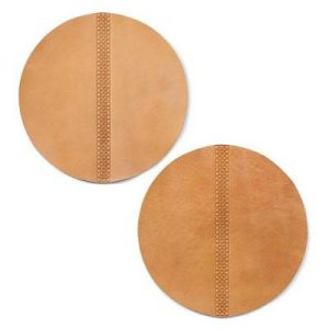 Table Textiles |   Caramel Leather Chargers – Set of 2 Kitchen Table Textiles