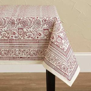 Table Textiles |   Cranberry Vine Tablecloths Kitchen Table Textiles