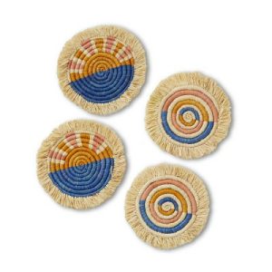 Trivets & Coasters |   Seaside Raffia Coasters – Set of 4 Kitchen Trivets & Coasters