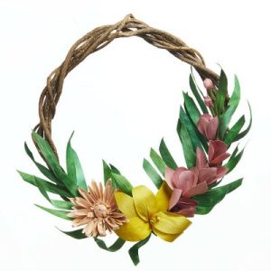 Wall Art |   Tropical Corn Husk Wreath Bees & Blooms Bees & Blooms