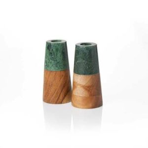 Lanterns & Candles |   Evergreen Reversible Candlesticks – Set of 2 Accents Accents