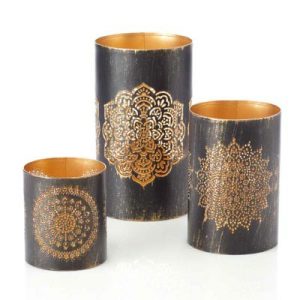 Lanterns & Candles |   Iron Mandala Lantern Set Home Lanterns & Candles